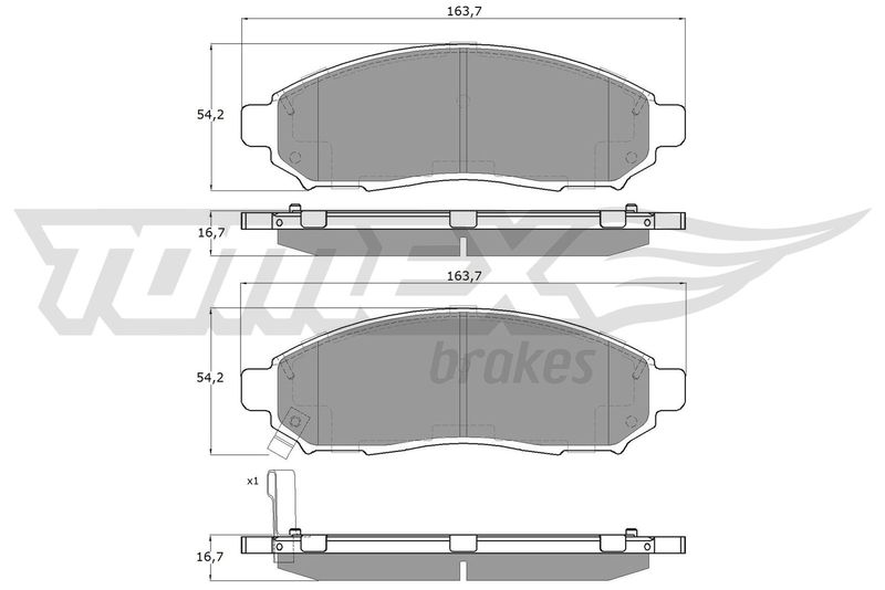 Комплект гальмівних накладок, дискове гальмо TOMEX Brakes TX 15-28