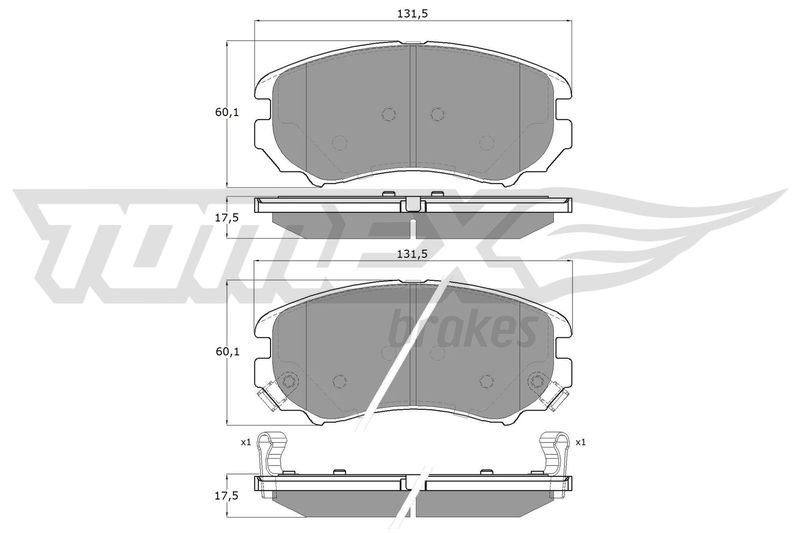 Brake Pad Set, disc brake TOMEX Brakes TX 15-29