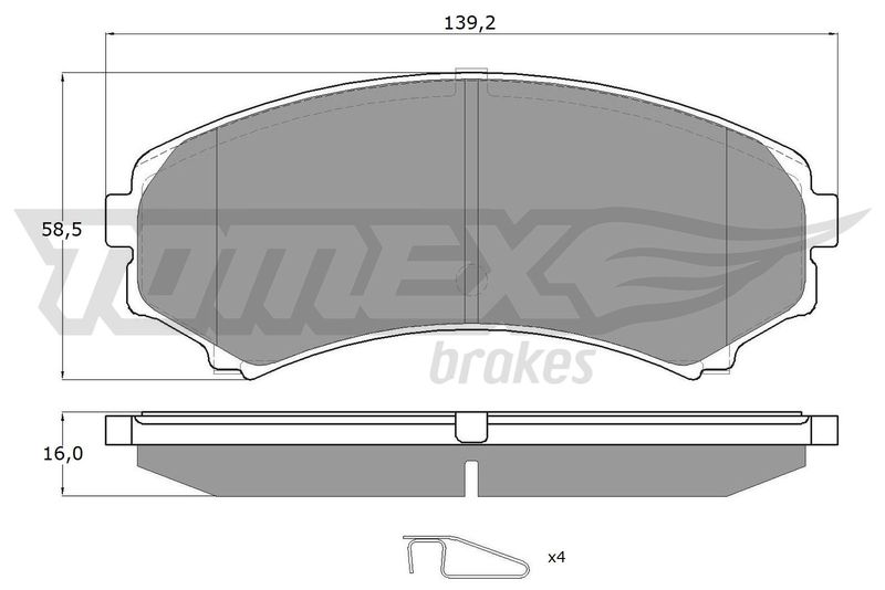 Stabdžių trinkelių rinkinys, diskinis stabdys TOMEX Brakes TX 15-33