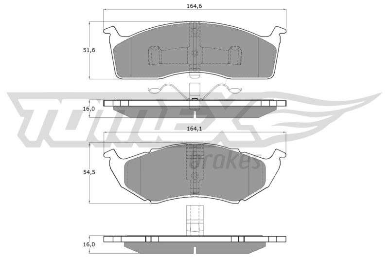 Stabdžių trinkelių rinkinys, diskinis stabdys TOMEX Brakes TX 15-34
