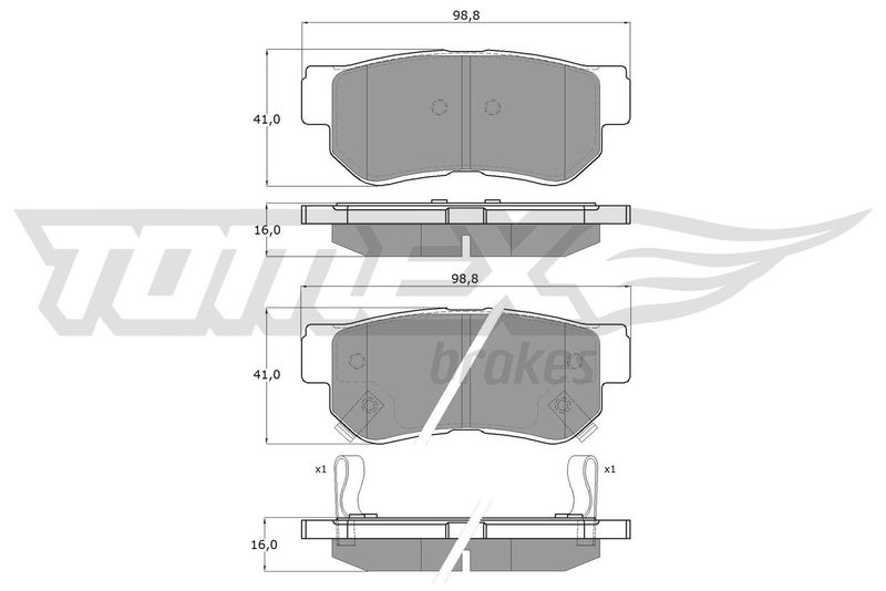 Комплект гальмівних накладок, дискове гальмо TOMEX Brakes TX 15-35