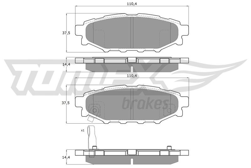 Brake Pad Set, disc brake TOMEX Brakes TX 15-37