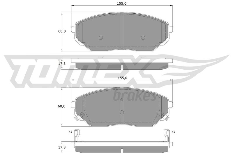 Brake Pad Set, disc brake TOMEX Brakes TX 15-53
