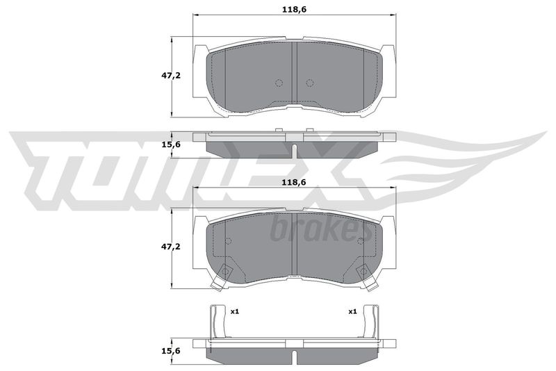 Brake Pad Set, disc brake TOMEX Brakes TX 15-64