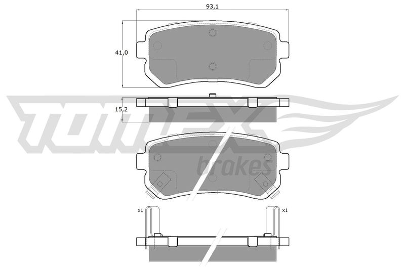 Stabdžių trinkelių rinkinys, diskinis stabdys TOMEX Brakes TX 15-66