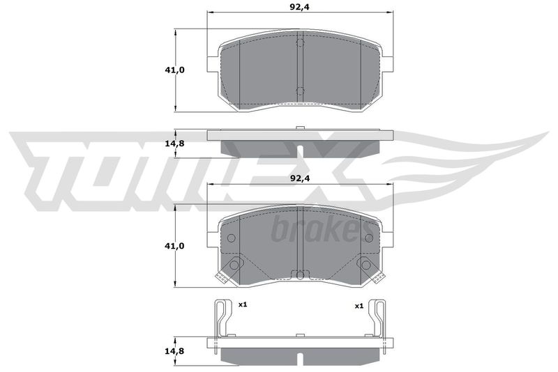 Stabdžių trinkelių rinkinys, diskinis stabdys TOMEX Brakes TX 15-80