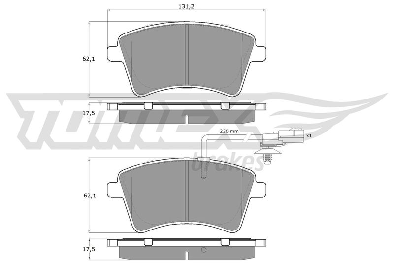 Brake Pad Set, disc brake TOMEX Brakes TX 15-841