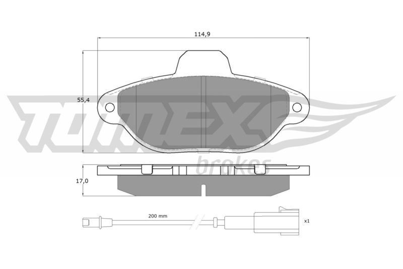 Brake Pad Set, disc brake TOMEX Brakes TX 15-96