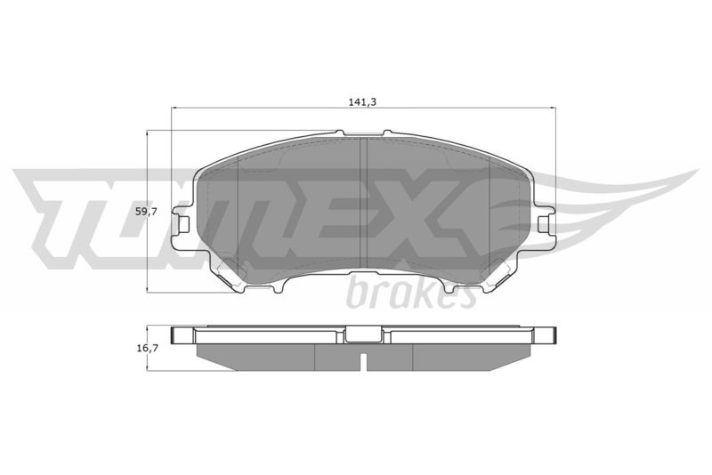 Brake Pad Set, disc brake TOMEX Brakes TX 15-971