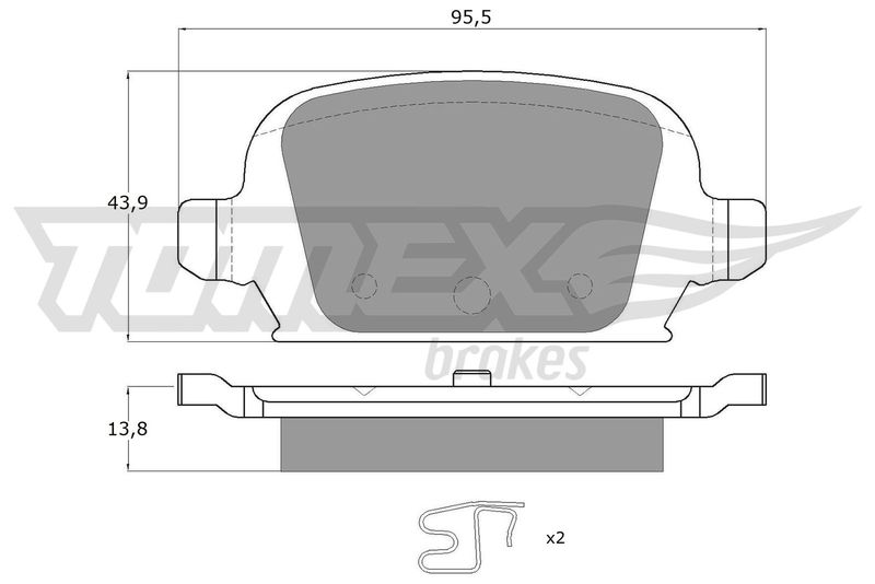 Stabdžių trinkelių rinkinys, diskinis stabdys TOMEX Brakes TX 16-06