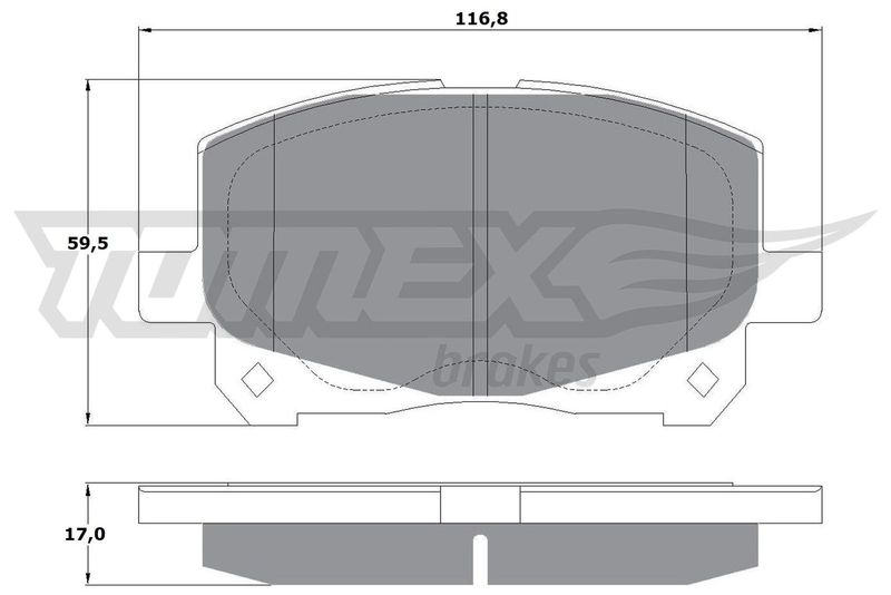 Stabdžių trinkelių rinkinys, diskinis stabdys TOMEX Brakes TX 16-11