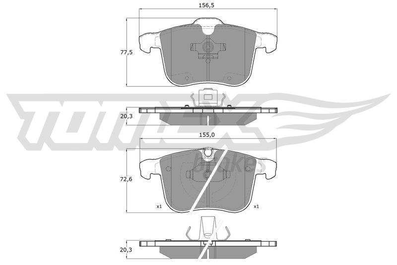 Brake Pad Set, disc brake TOMEX Brakes TX 16-19