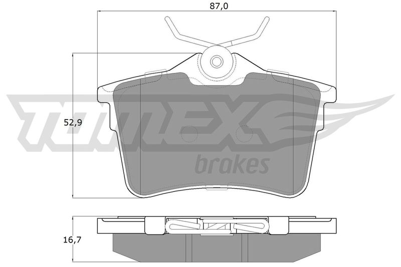 Stabdžių trinkelių rinkinys, diskinis stabdys TOMEX Brakes TX 16-26