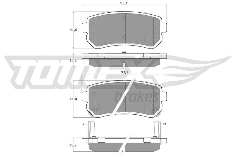 Stabdžių trinkelių rinkinys, diskinis stabdys TOMEX Brakes TX 16-28