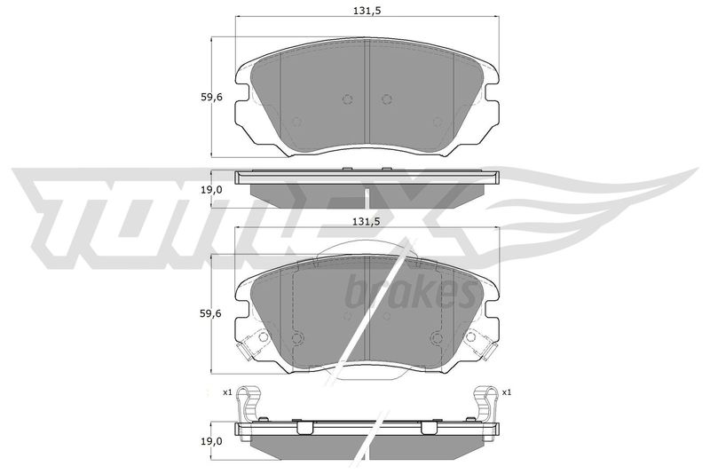 Stabdžių trinkelių rinkinys, diskinis stabdys TOMEX Brakes TX 16-33