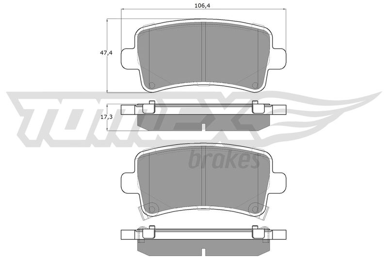 Stabdžių trinkelių rinkinys, diskinis stabdys TOMEX Brakes TX 16-36