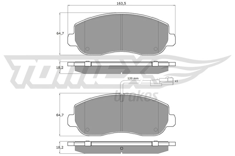 Stabdžių trinkelių rinkinys, diskinis stabdys TOMEX Brakes TX 16-40