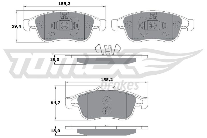 Brake Pad Set, disc brake TOMEX Brakes TX 16-41