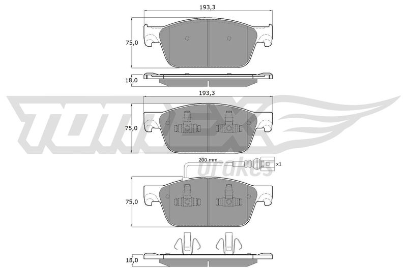 Brake Pad Set, disc brake TOMEX Brakes TX 16-46