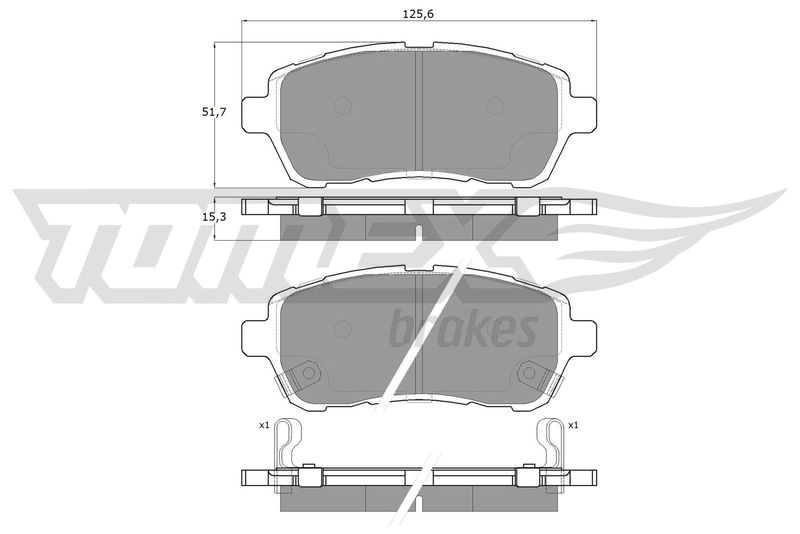 Stabdžių trinkelių rinkinys, diskinis stabdys TOMEX Brakes TX 16-47