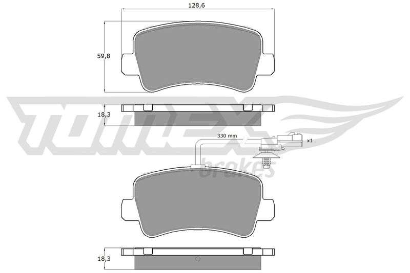 Stabdžių trinkelių rinkinys, diskinis stabdys TOMEX Brakes TX 16-48