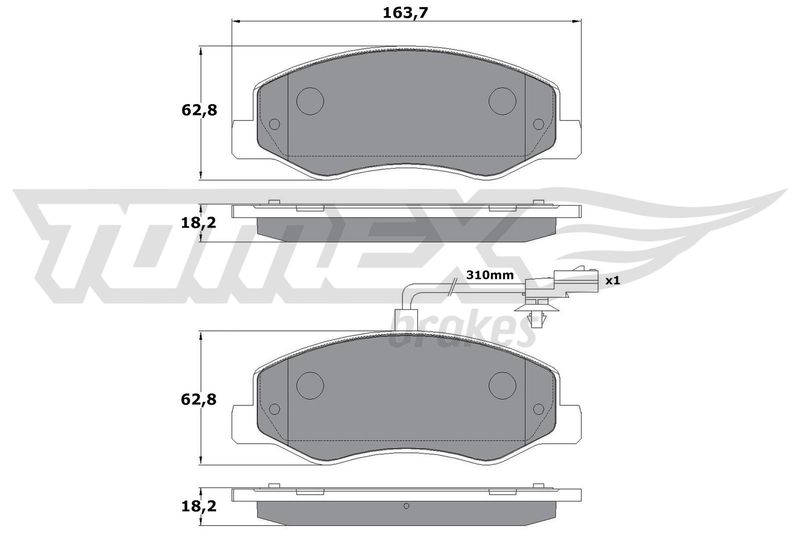 Brake Pad Set, disc brake TOMEX Brakes TX 16-49