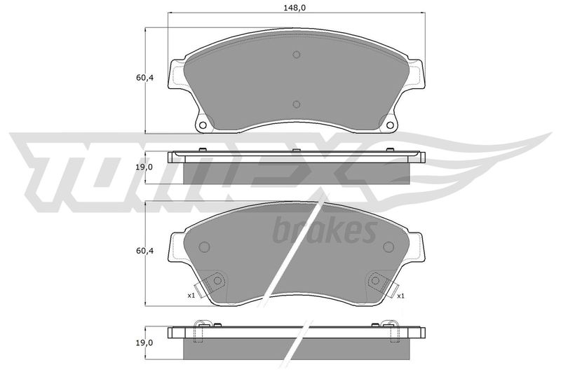 Brake Pad Set, disc brake TOMEX Brakes TX 16-50