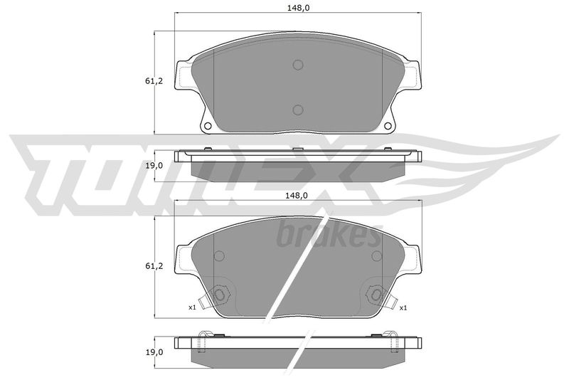 Brake Pad Set, disc brake TOMEX Brakes TX 16-51