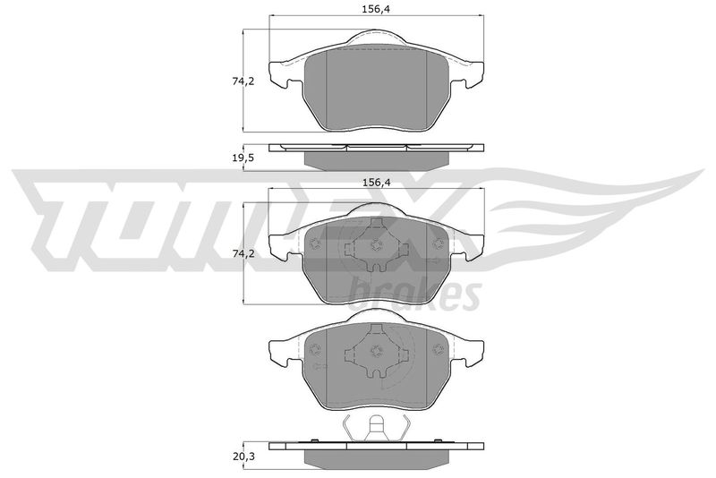 Brake Pad Set, disc brake TOMEX Brakes TX 16-54