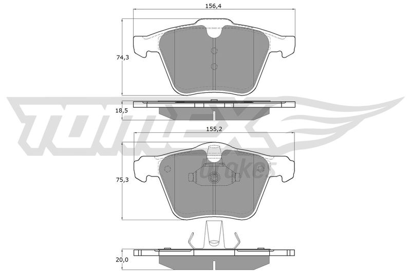 Brake Pad Set, disc brake TOMEX Brakes TX 16-64