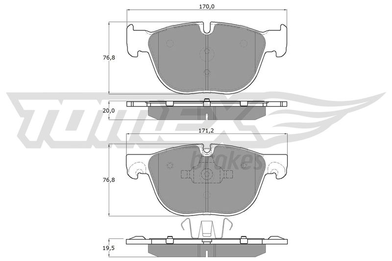 Stabdžių trinkelių rinkinys, diskinis stabdys TOMEX Brakes TX 16-68