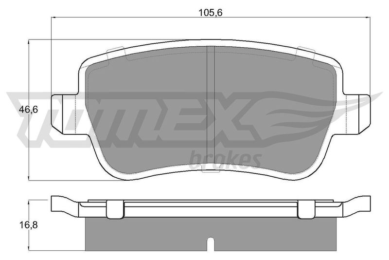 Brake Pad Set, disc brake TOMEX Brakes TX 16-74