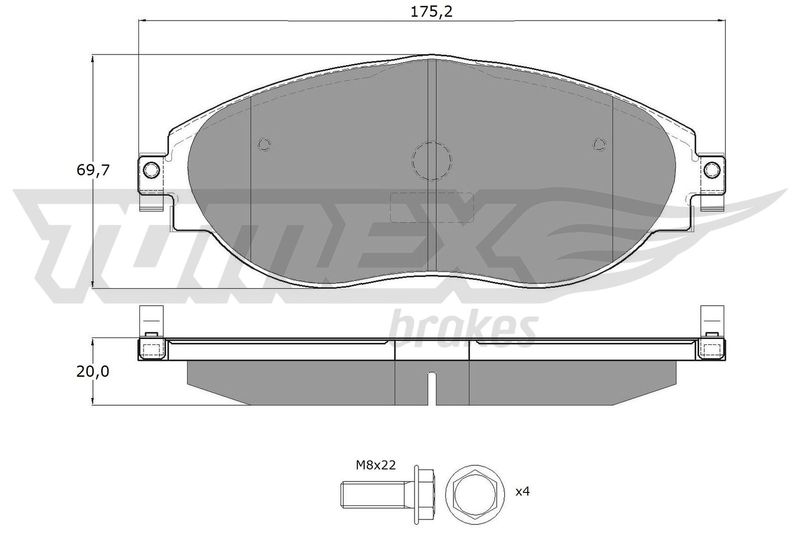 Brake Pad Set, disc brake TOMEX Brakes TX 16-842