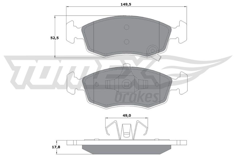 Brake Pad Set, disc brake TOMEX Brakes TX 16-90