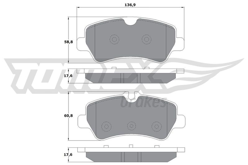 Stabdžių trinkelių rinkinys, diskinis stabdys TOMEX Brakes TX 16-96