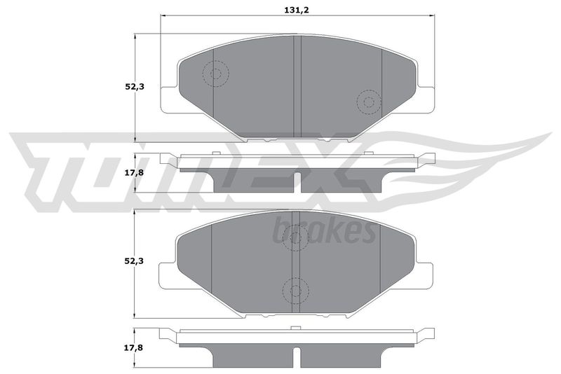 Комплект гальмівних накладок, дискове гальмо TOMEX Brakes TX 16-98