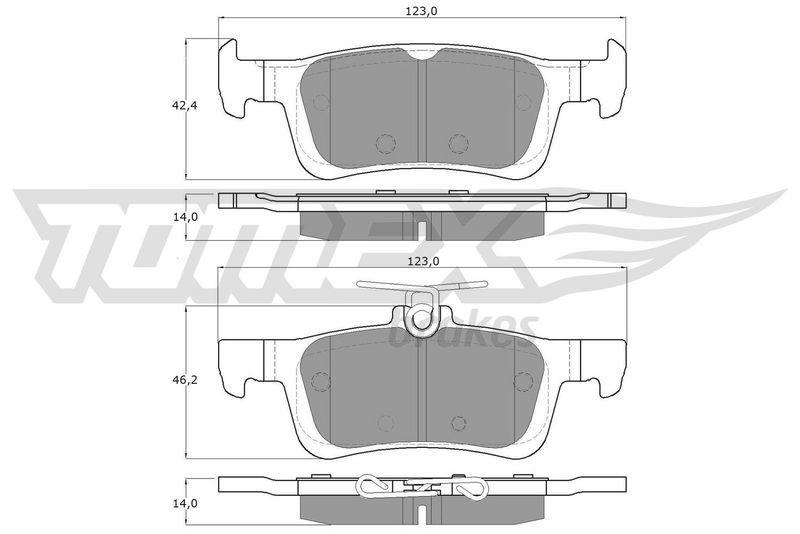 Stabdžių trinkelių rinkinys, diskinis stabdys TOMEX Brakes TX 17-021