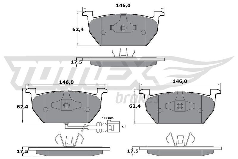 Brake Pad Set, disc brake TOMEX Brakes TX 17-03