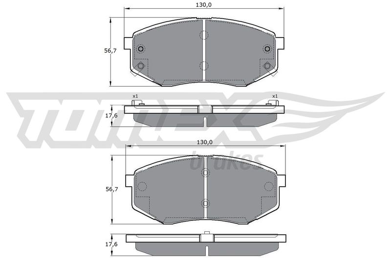 Brake Pad Set, disc brake TOMEX Brakes TX 17-08