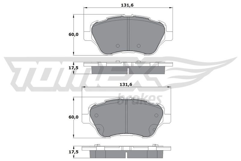 Brake Pad Set, disc brake TOMEX Brakes TX 17-16