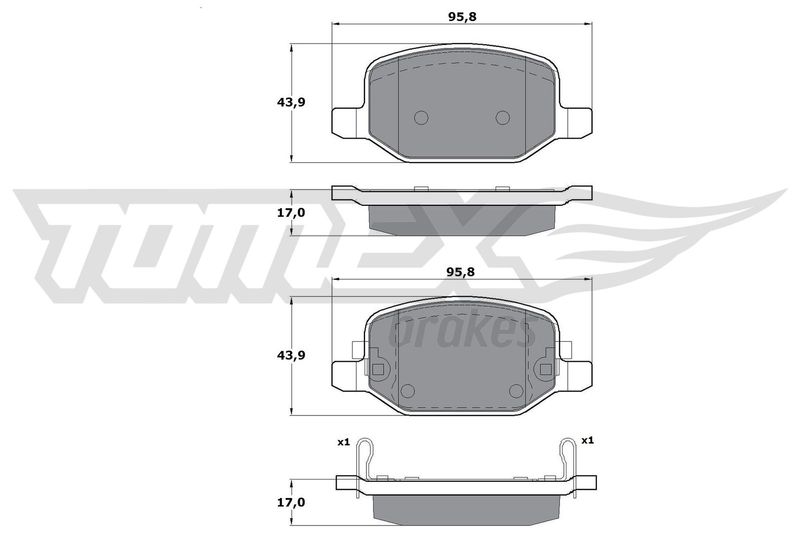 Brake Pad Set, disc brake TOMEX Brakes TX 17-18