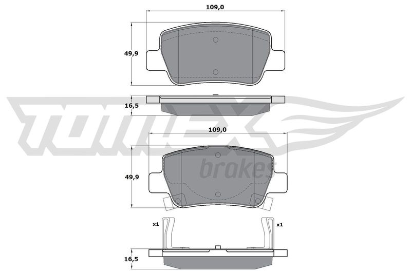 Комплект гальмівних накладок, дискове гальмо TOMEX Brakes TX 17-21