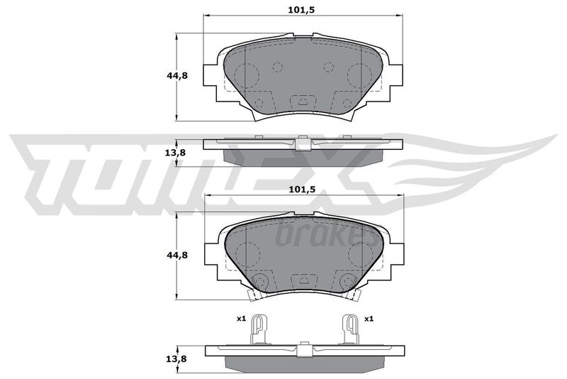 Brake Pad Set, disc brake TOMEX Brakes TX 17-24