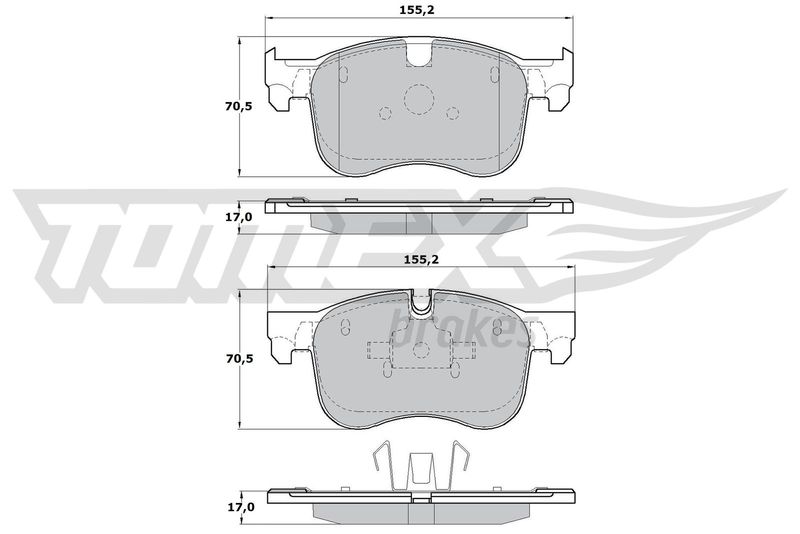 Stabdžių trinkelių rinkinys, diskinis stabdys TOMEX Brakes TX 17-29