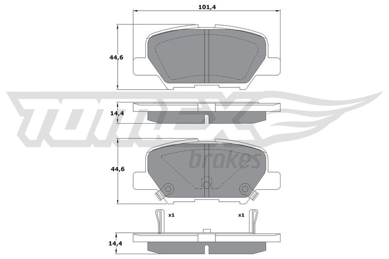 Комплект гальмівних накладок, дискове гальмо TOMEX Brakes TX 17-30