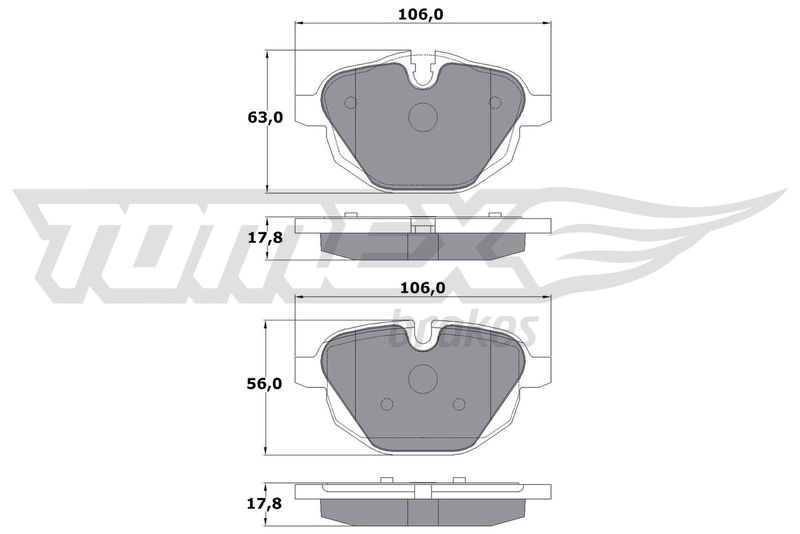 Stabdžių trinkelių rinkinys, diskinis stabdys TOMEX Brakes TX 17-34