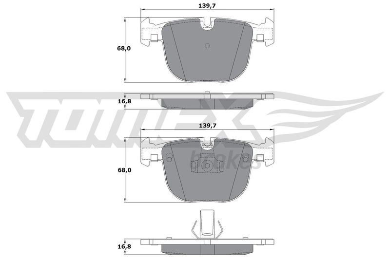 Stabdžių trinkelių rinkinys, diskinis stabdys TOMEX Brakes TX 17-38