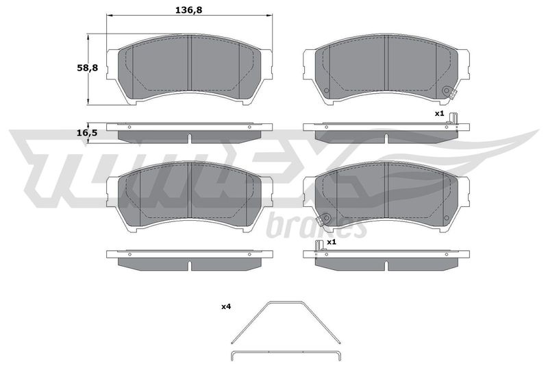 Brake Pad Set, disc brake TOMEX Brakes TX 17-40