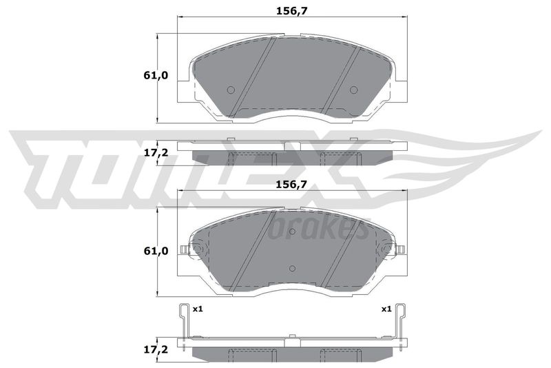 Brake Pad Set, disc brake TOMEX Brakes TX 17-44