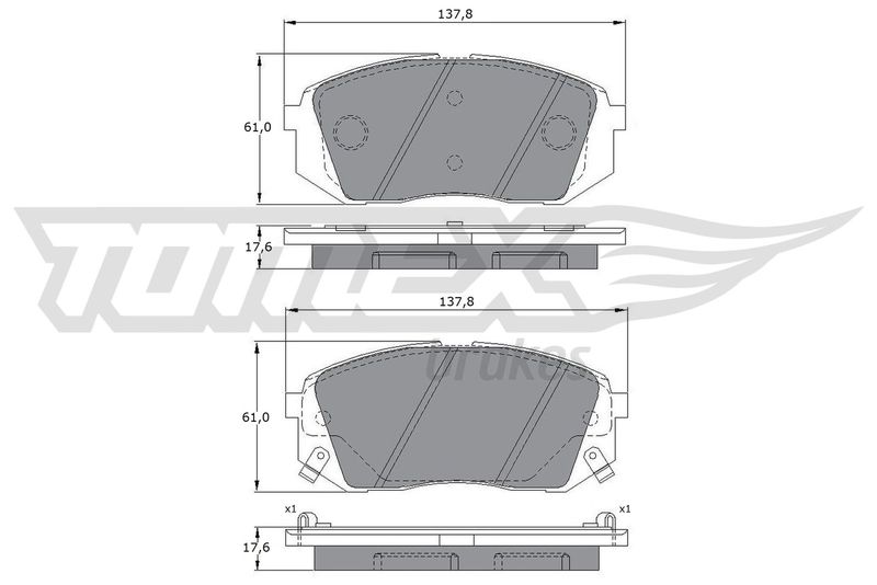 Brake Pad Set, disc brake TOMEX Brakes TX 17-47